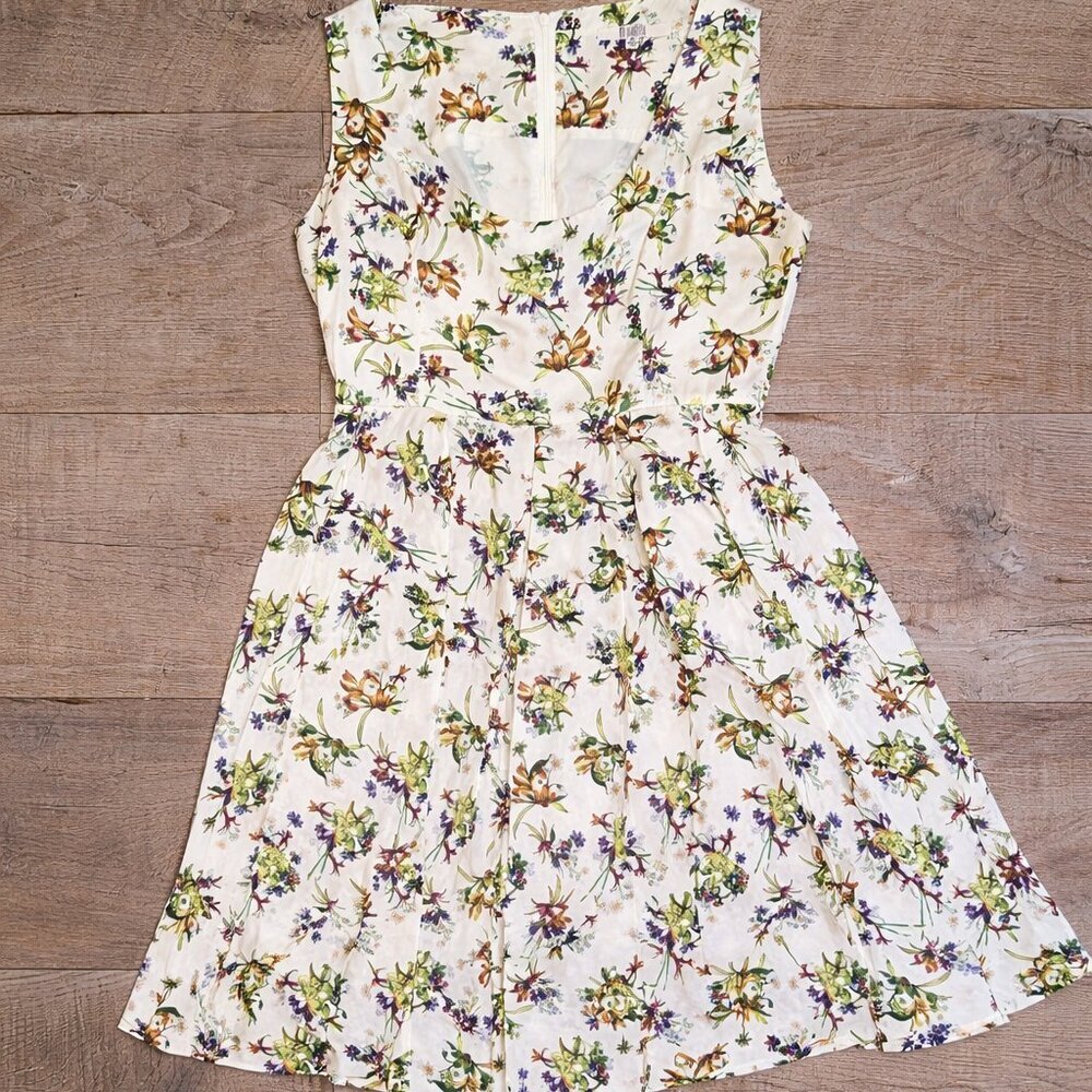 BB Dakota Floral Fit & Flare Silk Sundress